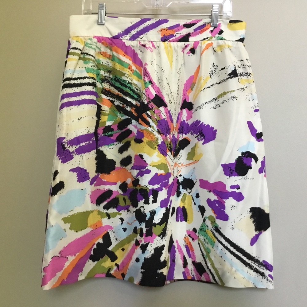 ISABEL & NINA silk abstract A-line circle skirt 12 - Picture 1 of 5